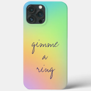 "Gimme A Ring" Pastel Rainbow Gradient iPhone 13 Pro Max Case