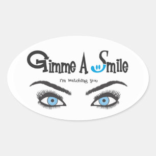 Gimme A Smile Oval Sticker