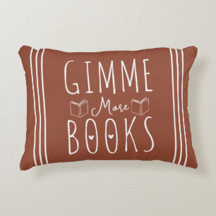 Gimme Me More Books Terracotta Book Lovers Decorative Cushion
