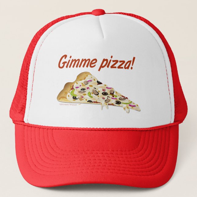 Gimme Pizza Pizza Lovers Truckers Hat (Front)