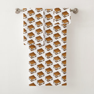 Gimme Smore Campfire S'mores Marshmallow Smores Bath Towel Set