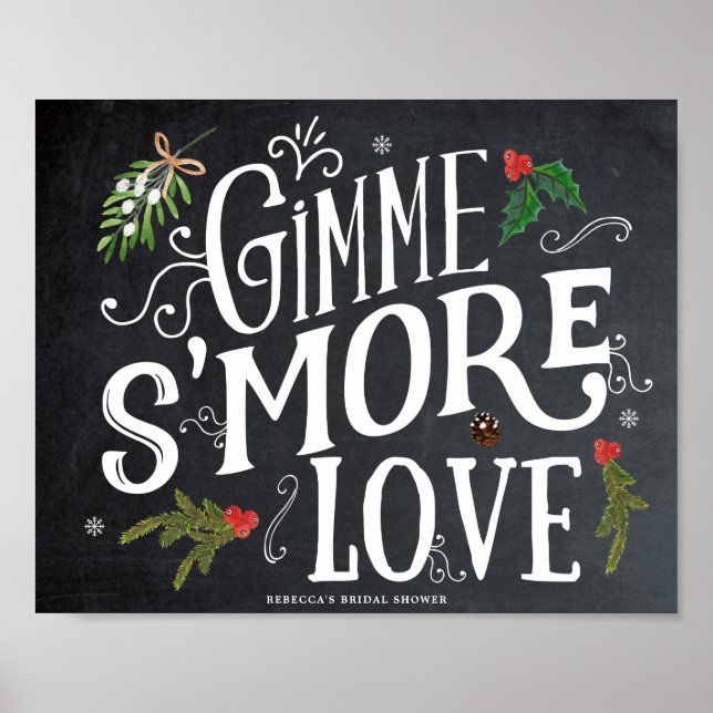 gimme smore love christmas favours sign (Front)