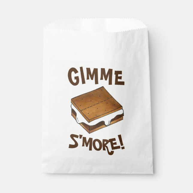 Gimme S'more Marshmallow Campfire S'mores Camp Favour Bags (Front)