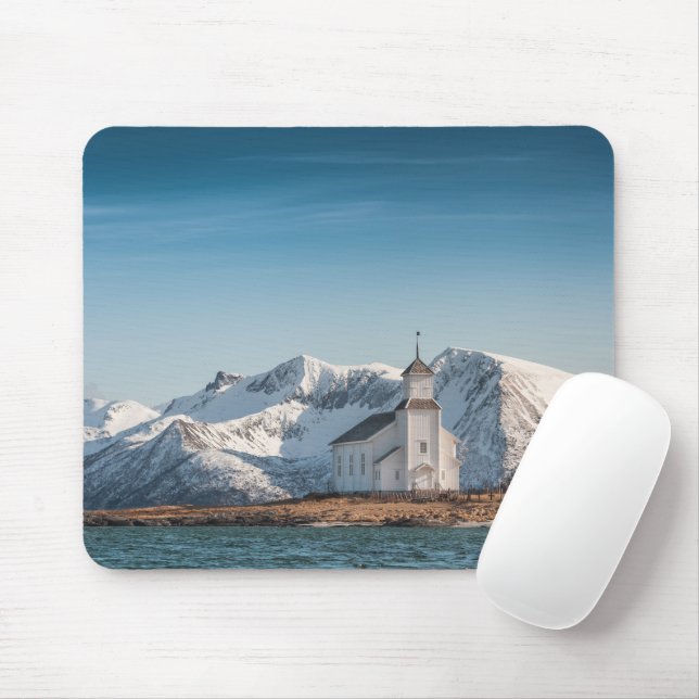 Gimsoy Church Lofoten Norway Mouse Mat (With Mouse)