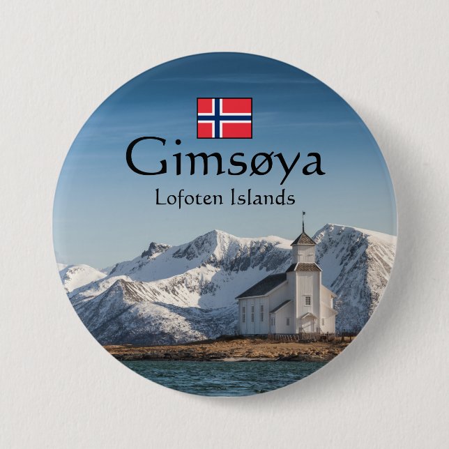 Gimsoya Lofoten Souvenir 7.5 Cm Round Badge (Front)