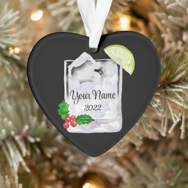 Gin and Tonic Cocktail Personalised Ornament (Tree)