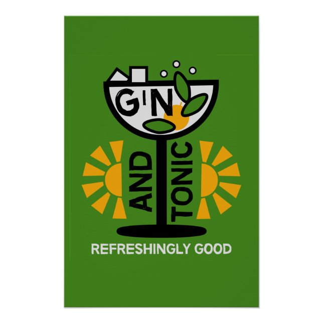 Gin And Tonic Drinkers Art Poster (Front)