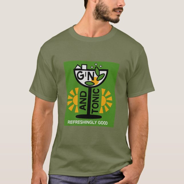 Gin And Tonic Drinkers Art T-Shirt (Front)