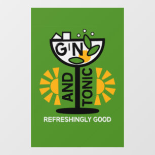 Gin And Tonic Drinkers Art Window Cling