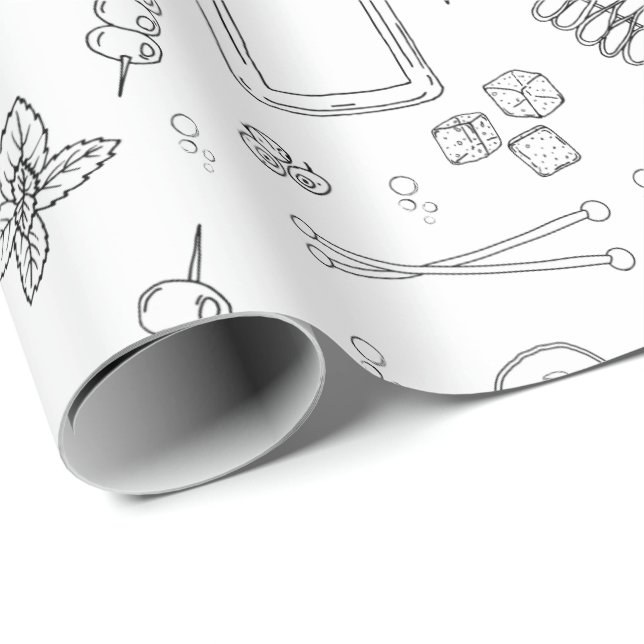 Gin and Tonic Gin Drinker Cocktail Party Wrapping Paper (Roll Corner)