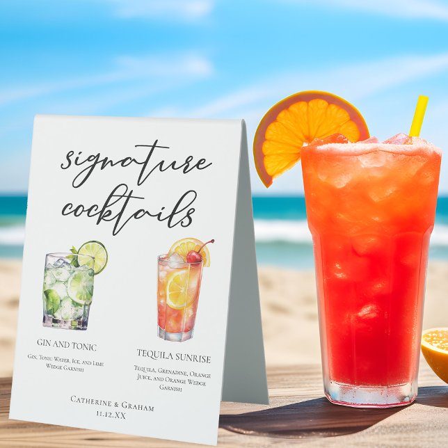 Gin and Tonic Tequila Sunrise Cocktails Menu (Creator Uploaded)