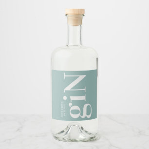 Gin Bottle Green Modern Simple Liquor Bottle Label