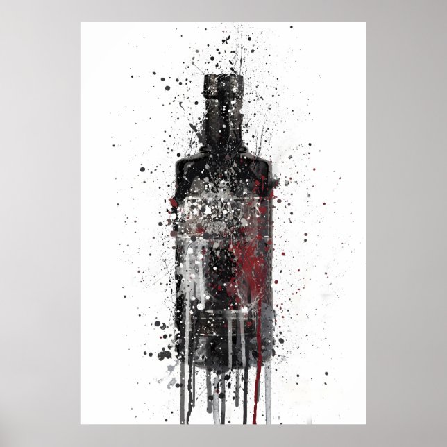 Gin Bottle Wall Art Print 'Dark Sky' 0268  (Front)