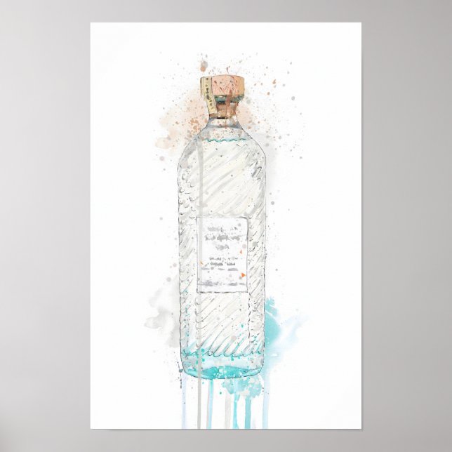 Gin Bottle Wall Art Print 'Hebridean Hue'  (Front)