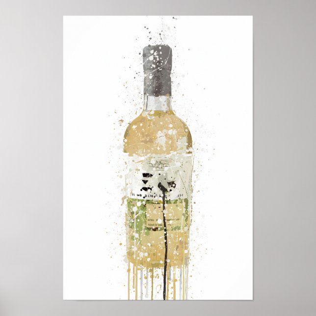 Gin Bottle Wall Art Print 'Meadow' (Front)