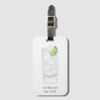 Gin Cocktail Luggage Tag