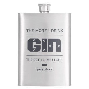 GIN custom monogram flask