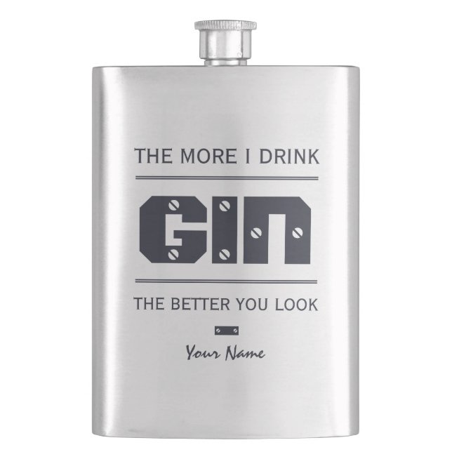 GIN custom monogram flask (Front)