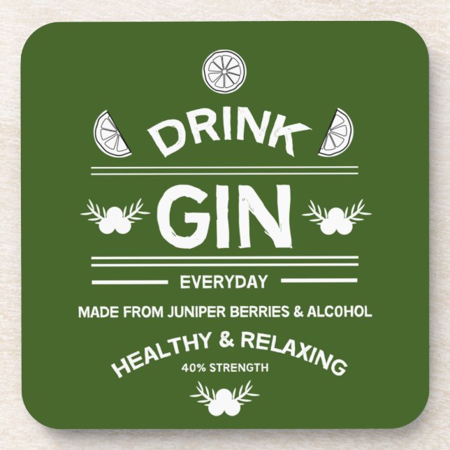 Gin Drinkers | Love Gin | Home Decor | Bars Servin Coaster (Front)