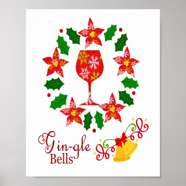 Gin-gle Bells Christmas Poster (Front)