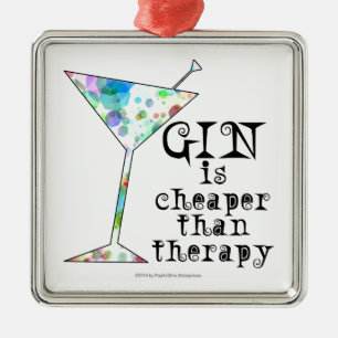 GIN is cheaper than therapy ` Metal Tree Decoration