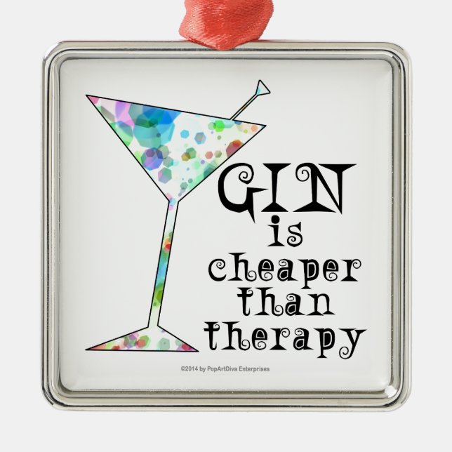 GIN is cheaper than therapy ` Metal Tree Decoration (Front)