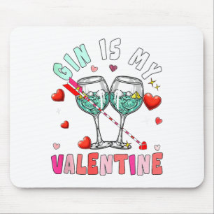 Gin Is My Valentine Hearts Matching Drinker Family Mouse Mat