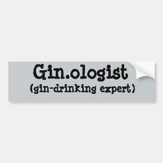 Gin.ologist Bumper Sticker (Front)