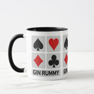Gin Rummy mug - choose style & colour