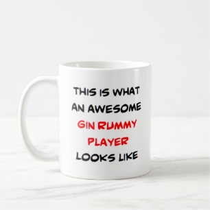 gin rummy player, awesome coffee mug