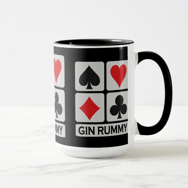 Gin Rummy Player mug - choose style & color (Right)