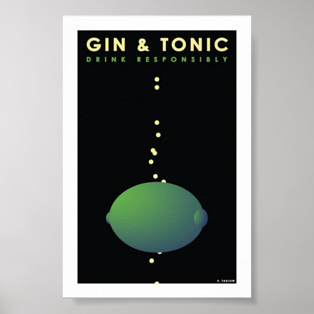 Gin & Tonic (4" x 6" Card) Poster (Front)