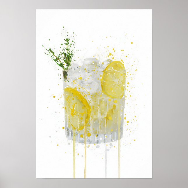Gin & Tonic 'Lemon and Thyme Poster (Front)