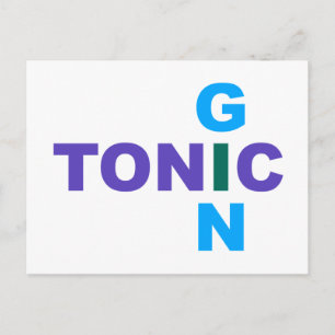 Gin Tonic Longdrink cocktail Postcard