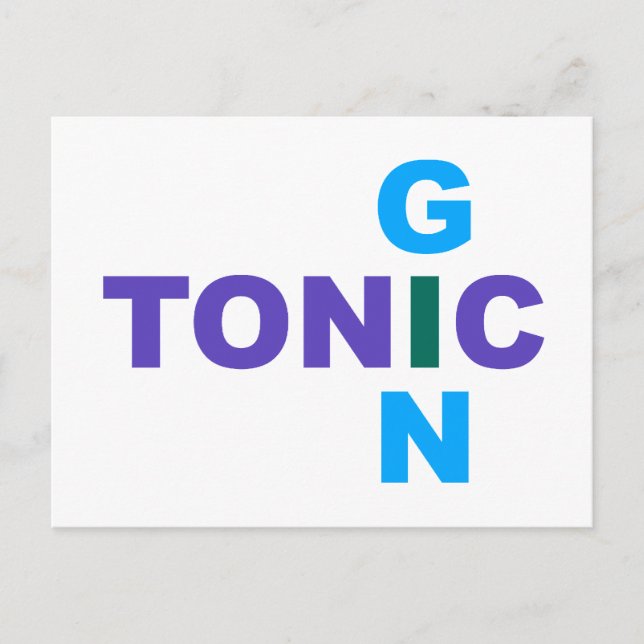 Gin Tonic Longdrink cocktail Postcard (Front)