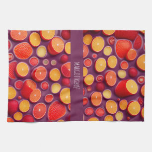 Gin Tonic Orange Colorful Pattern Tea Towel