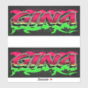 Gina First Name Graffiti Sticker