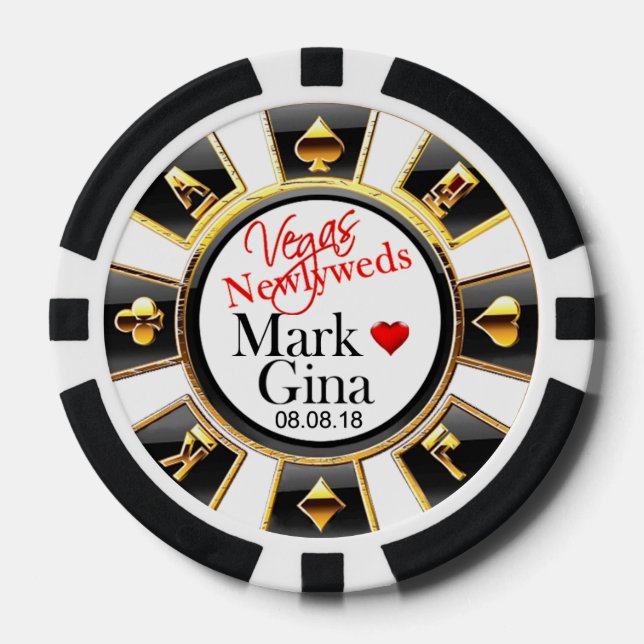 GINA & MARK WEDDING Vegas casino chip (Front)