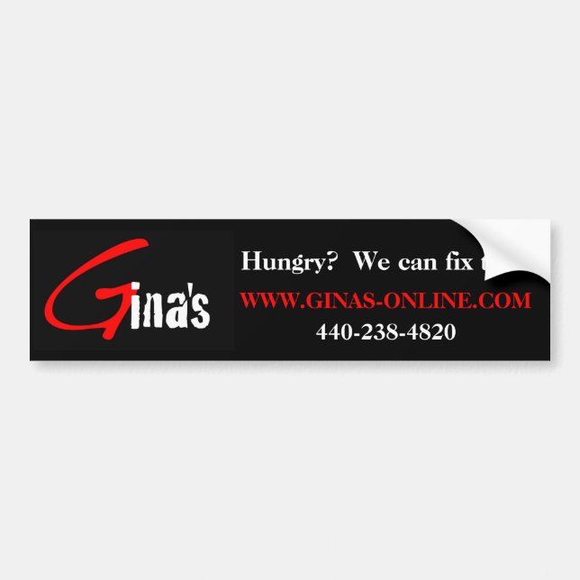Gina's Bumper Sticker (Front)