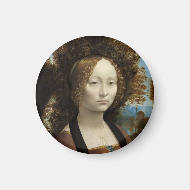 Ginevra de' Benci by Leonardo Da Vinci Magnet (Front)