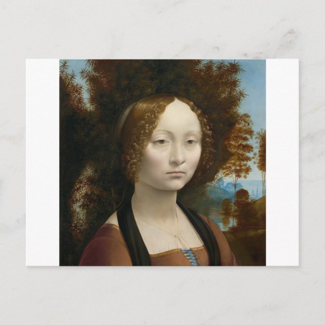 Ginevra de Benci by Leonardo da Vinci Postcard (Front)