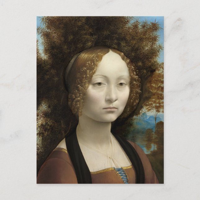 Ginevra de' Benci by Leonardo Da Vinci Postcard (Front)