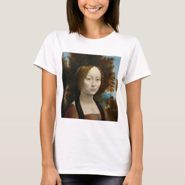 Ginevra de Benci by Leonardo da Vinci T-Shirt (Front)