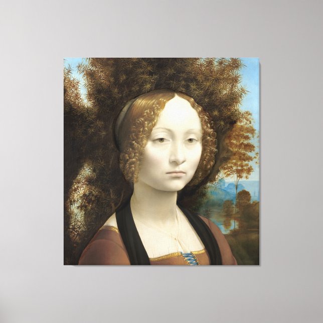 Ginevra de' Benci Leonardo da Vinci Canvas Print (Front)