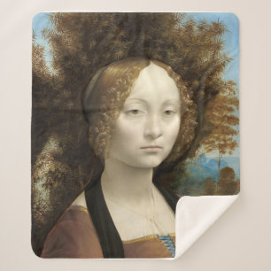 Ginevra de' Benci Leonardo da Vinci   Sherpa Blanket