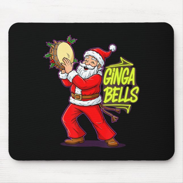 Ginga Bells Santa Brazilian Party Holiday Christma Mouse Mat (Front)