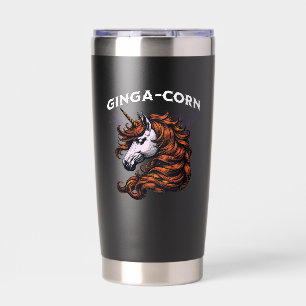 Ginga-Corn Funny Ginger Unicorn Design Insulated Tumbler