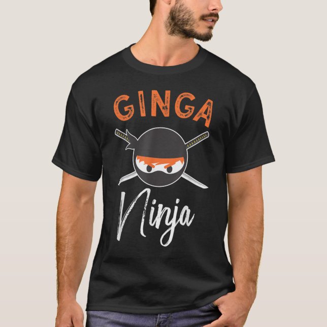 Ginga Ninja Funny Redhead Ninja T-Shirt (Front)