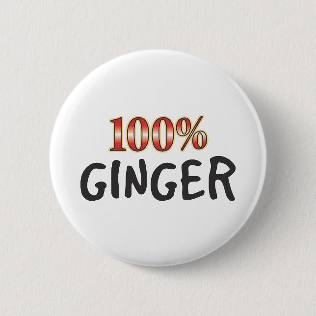 Ginger 100 Percent 6 Cm Round Badge (Front)