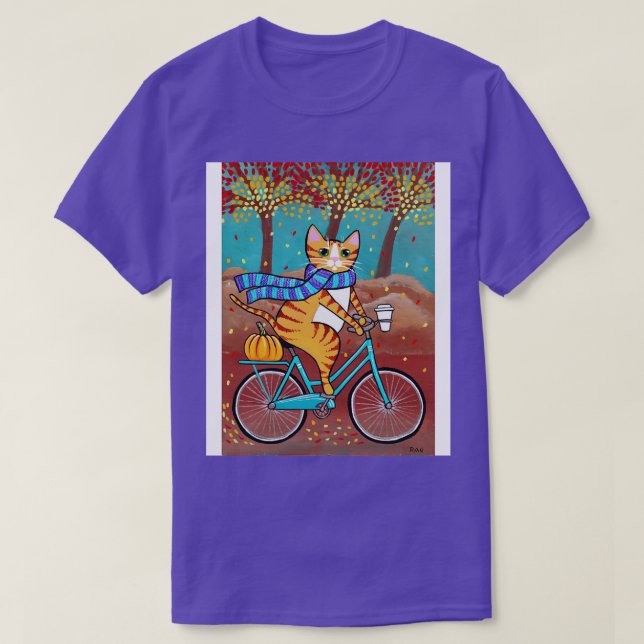 Ginger Autumn Bicycle Ride T-Shirt (Design Front)